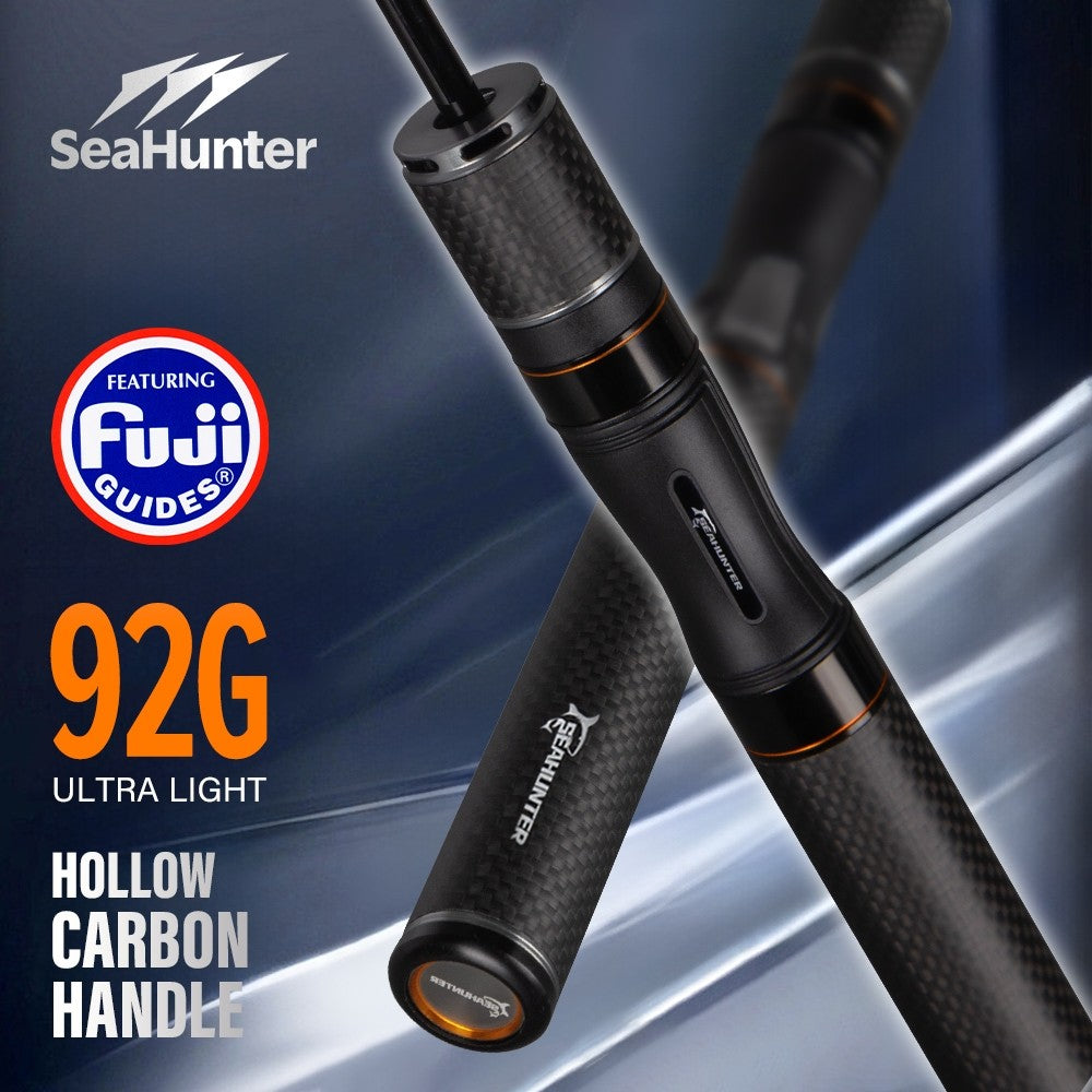 [OFFICIAL] SeaHunter Black Arrow PRO Joran Pancing,FUJI Gudang Panjang Joran BC Casting/Spinning 1.5M/1.68M/1.8M 92g Berat Umpan 1-9G UL Serat Karbon FUJI O Cincin Panduan BFS Tombol Suara Lampu Tiang Ikan Mikro 4.92FT Joran UL Carobon Fiber Solid Tip