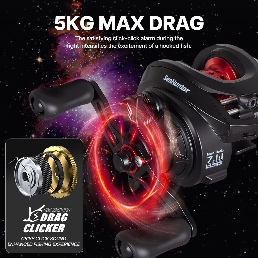 SeaHunter Nebula DC Digital Control Baitcasting Reel 165g Ultralight Saltwater Freshwater Fishing Reel 1PC