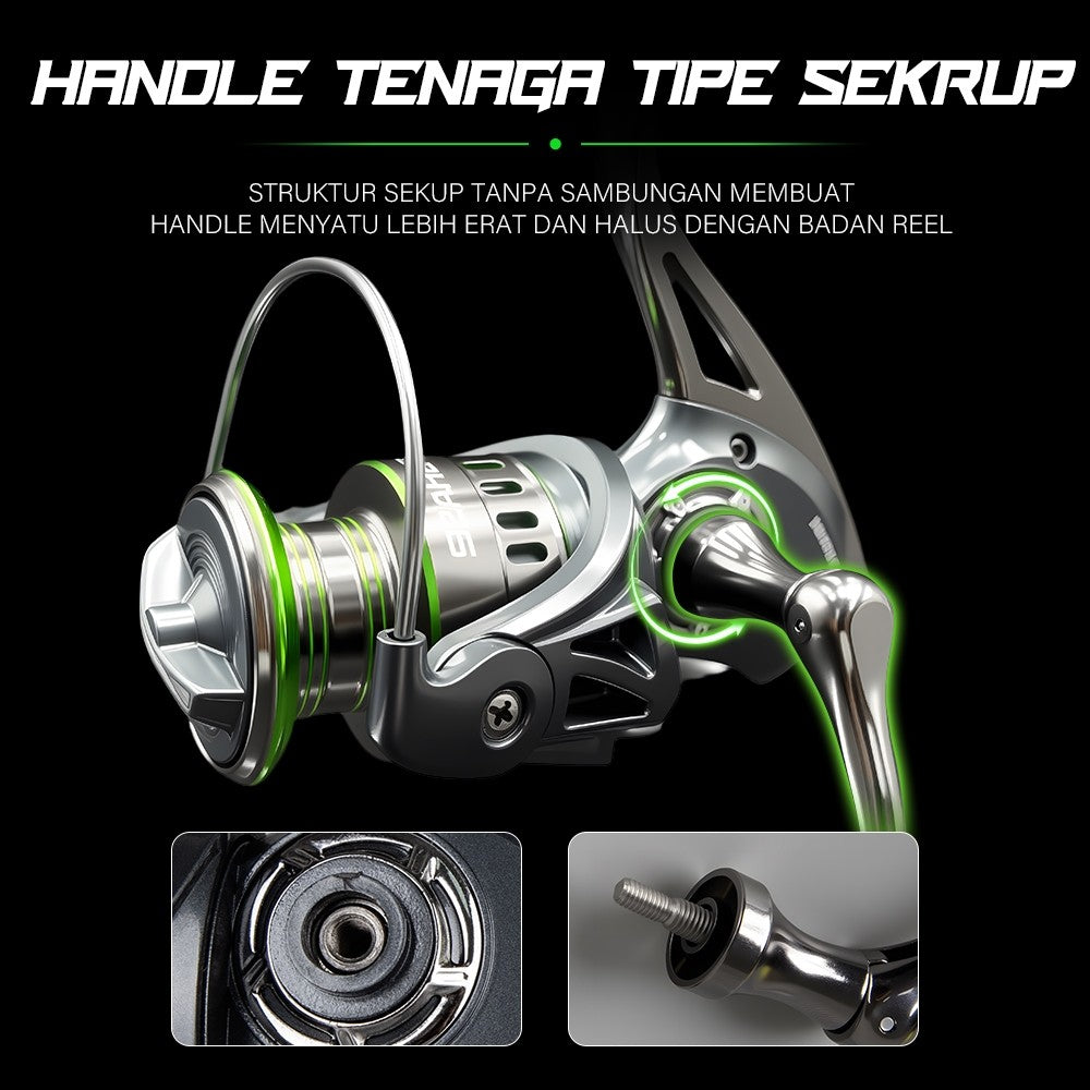 SeaHunter DW Power Handle Spinning Reel 15kg Max Drag Full Metal Saltwater Reel 1PC