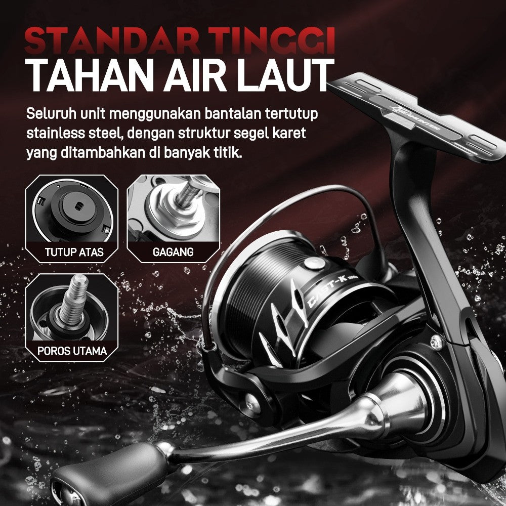 [OFFICIAL] Susunan Tali Rata Dan Padat 3000/4000 - SeaHunter CAST KING Power Handle Reel Pancing,7+1BB, 5.2:1 Gear Ratio,6KG MAX Grag,Stainless Steel Bearing, Full Carbon Material, Only 145g, 3 Waterproof Sections Suitable For Seawater & Freshwater