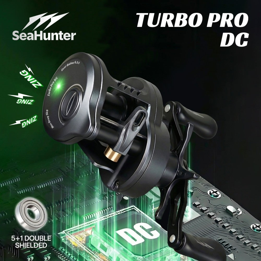 SeaHunter Turbo Pro DC Baitcasting Reel and 1.8M U Line Rod Set for Lure Fishing 1Set