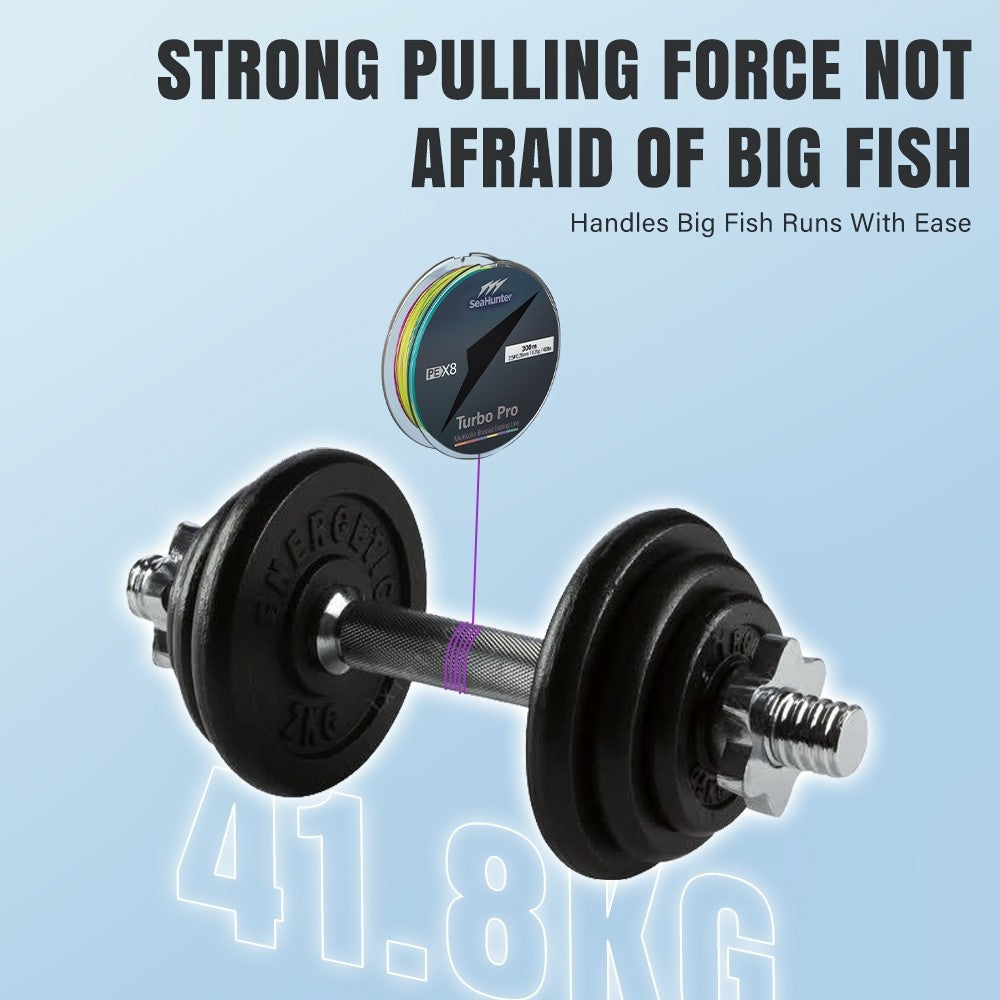 SeaHunter Turbo Pro 300M PE X8 Braided Fishing Line Multicolor Saltwater Freshwater Japan Quality 1PC