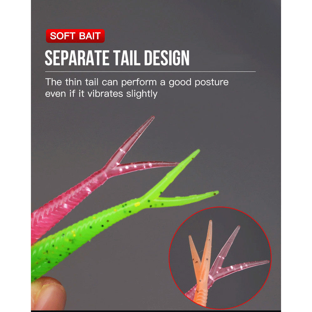 SeaHunter Soft Bait Fishing Lure Set 10pcs Paddle Tail T-Tail with Hooks and Box 1Set
